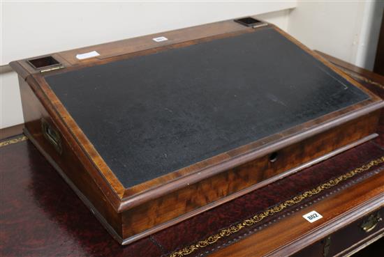 A Victorian mahogany writing slope, W.70cm